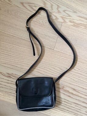 Burberry Black Leather Crossbody Bag with Light Trim